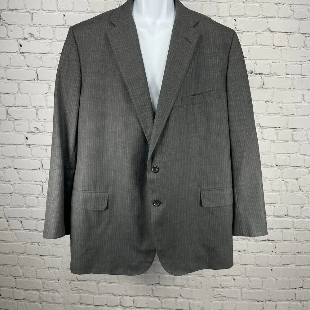 Executive Collection Tom James Grey USA Tailored Sport Coat Blazer Size 48